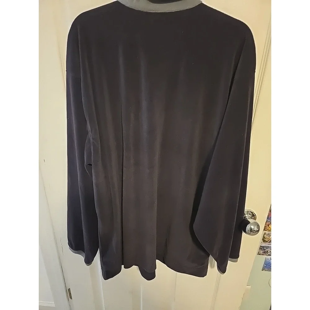 Vintage HTF Jordan Velour 1/4 Zip Pullover Sweater Men's XL Black Gray Jumpman